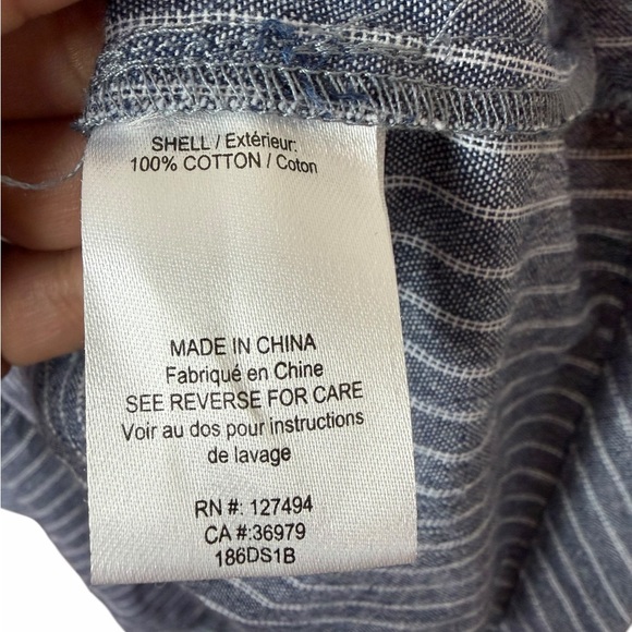 Heartloom Striped 100% Cotton Shirt Dress Button Front Size Medium - Picture 7 of 7